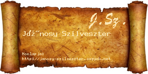 Jánosy Szilveszter névjegykártya